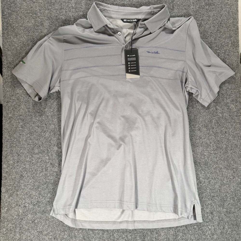Travis Mathew Polo Shirt Men XL Blue Golf Performance Ste Michelle Wine Estates